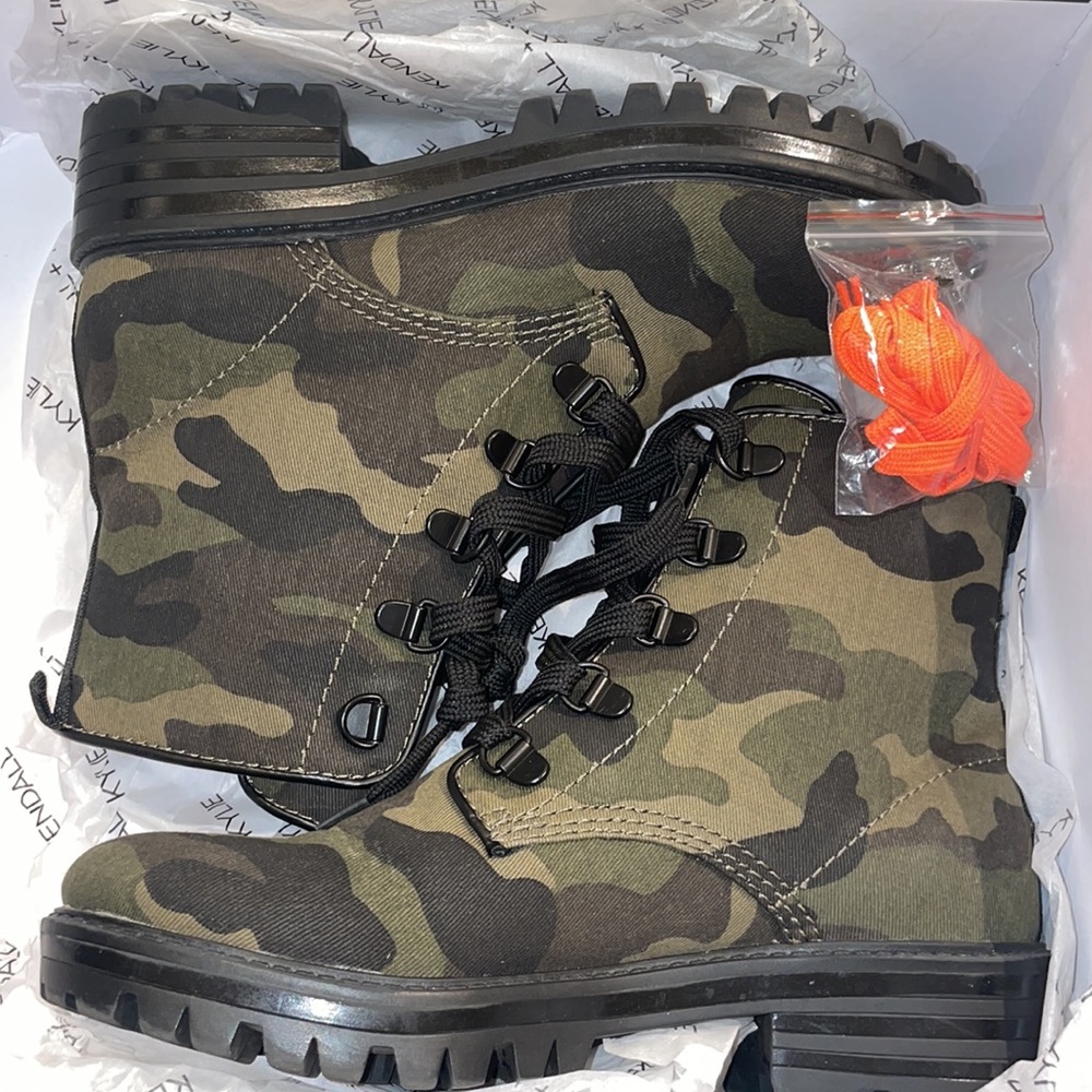 Kendall & Kylie dark green fabric boot from Bloomingdales